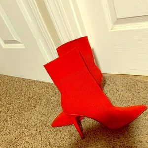 Red booties size 9
